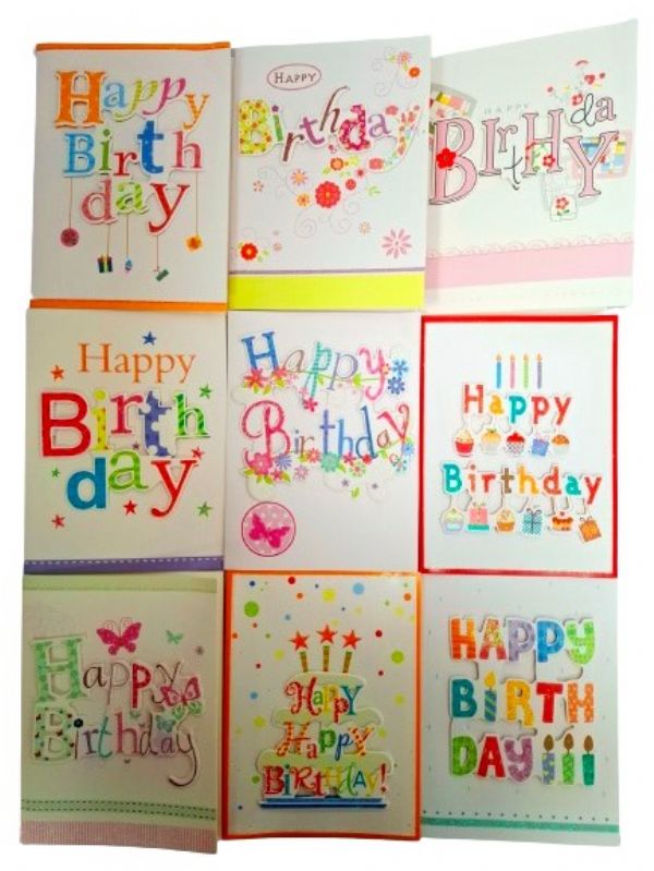 Photo of Happy Birthday Card Pk12 Md3679