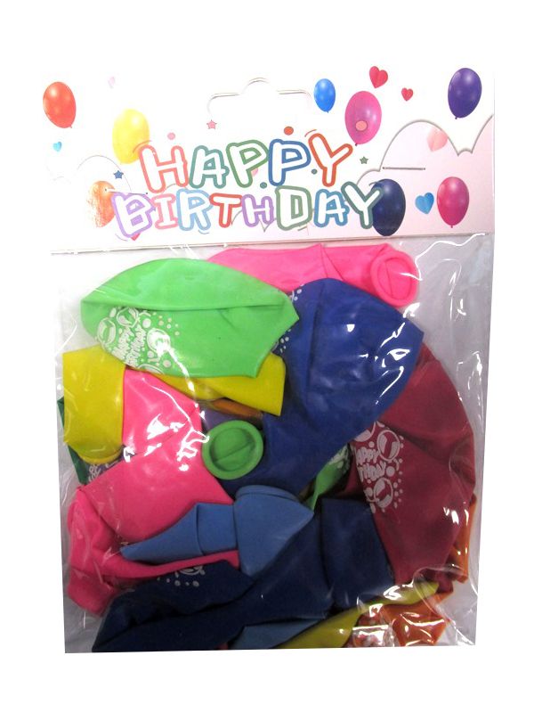 Photo of 30pk Happy Birthday 10'/25cm Balloons Pk12