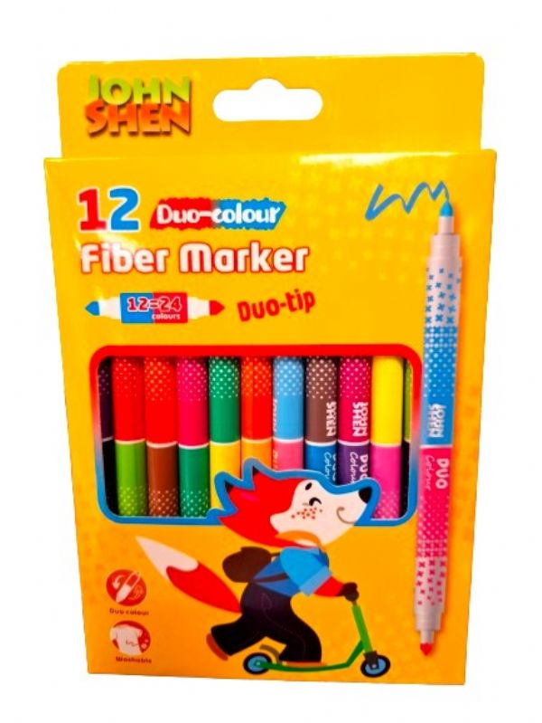 Photo of Johnshen 12pk Duo Tip 24colour Markers Pk12