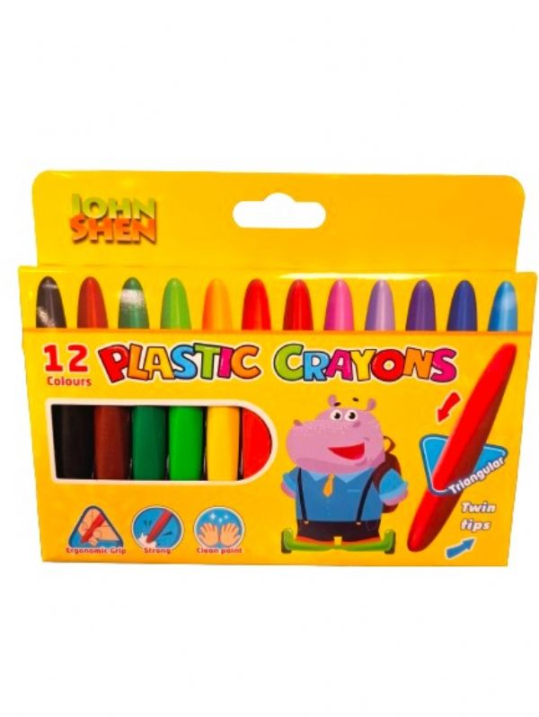 Photo of Johnshen Artist Plastic Crayons Pack 12x12's