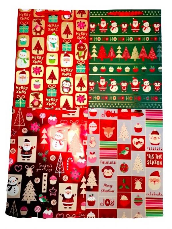 Photo of Asst Festive Ex Large Xmas Gift Bag Pk12