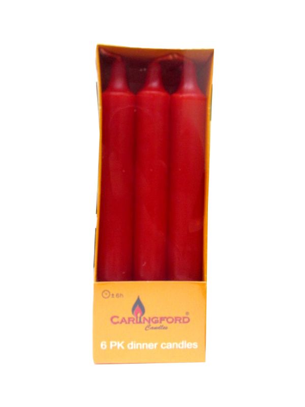 Photo of Red Dinner Candles 7' /18cm Pk24x6's 6hrs