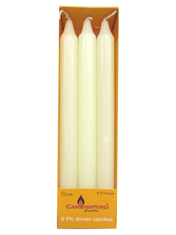 Photo of Dinner Candles 9.5'/24cm Pk 6 24 Ctn