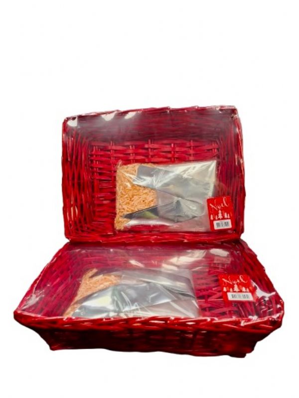 Photo of Large Red Rectangle Wicker Hamper Kit  Pk20