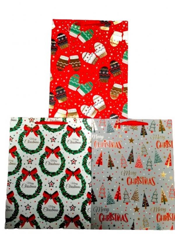 Photo of Traditional Large Xmas Gift Bag Pk12