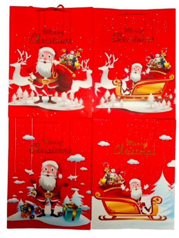 Photo of Santa & Gifts Large Xmas Gift Bag Pk12