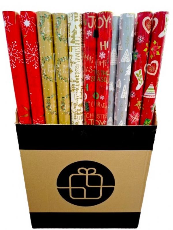 Photo of Traditional Xmas Giftwrap Paper 6asst 4m Pk60