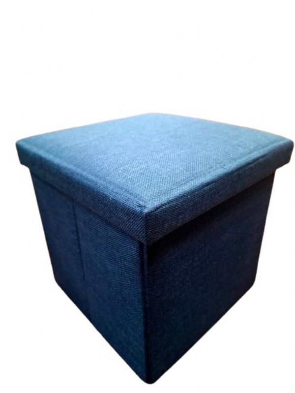 Photo of Navy Blue Storage Box/stool Padded Pk20