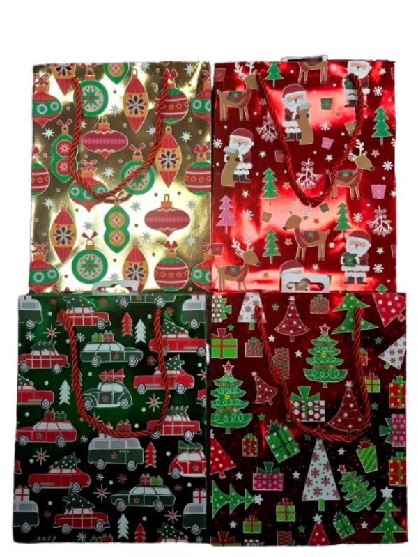 Photo of Medium Glossy Xmas Gift Bag Pk12