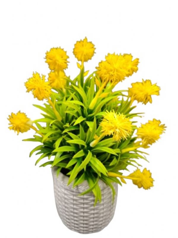 Photo of Ceramic  Dandelion Faux Flower Pot Pk6