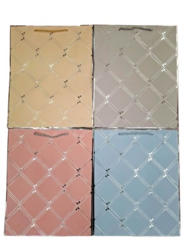 Photo of Large Metallic Squares Gift Bag Pk12