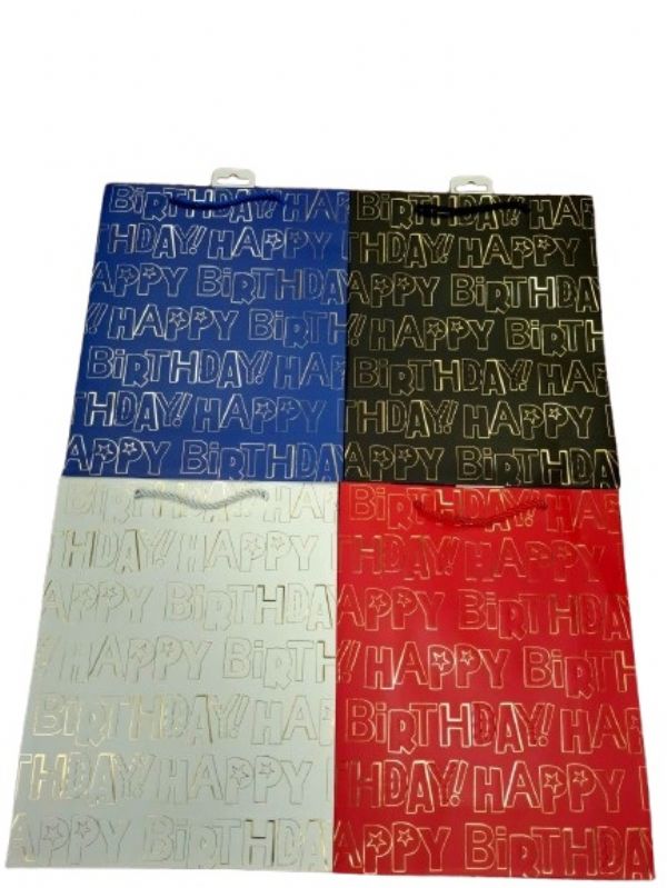 Photo of Large Happy Birthday Gift Bag Pk12