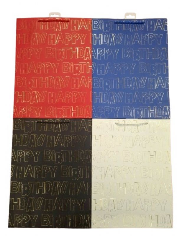 Photo of Extra Large Happy Birthday Gift Bag  Pk12