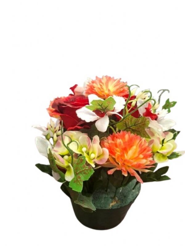 Photo of Chrysanthemum/ Rose Medium Grave Pot Pk8