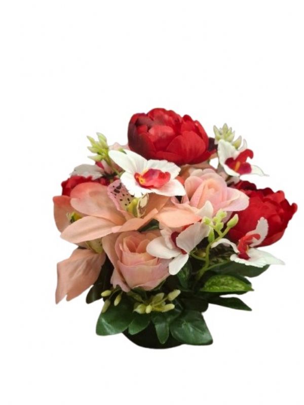 Photo of Medium Peony/rosebud/ Orchid Grave Pot Pk8