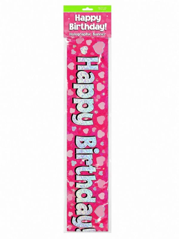 Photo of (inner) Pink Happy Bday Foil Banner 2.7m Pk24