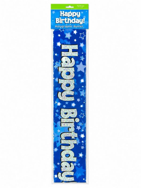 Photo of (inner) Blue Happy Bday Foil Banner 2.7m Pk24
