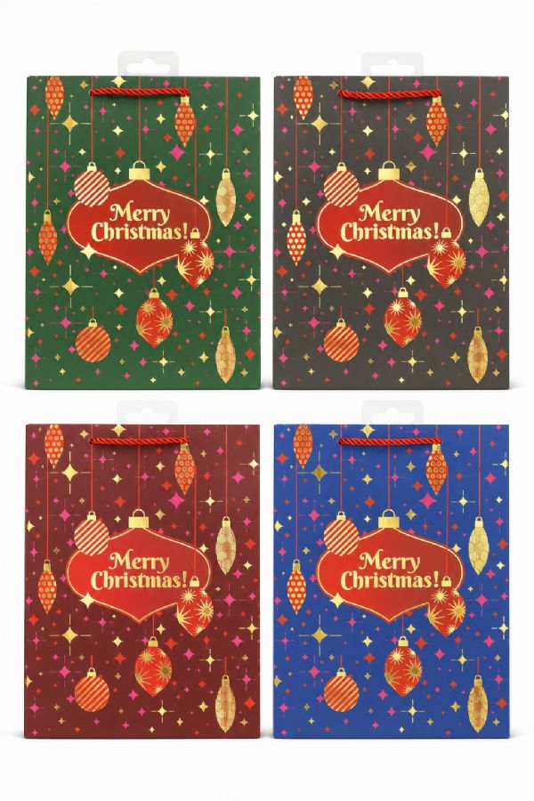 Photo of Medium Bauble Celebration Xmas Gift Bag  Pk12