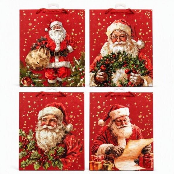Photo of Large Santa Holly  Gift Bag Pk12