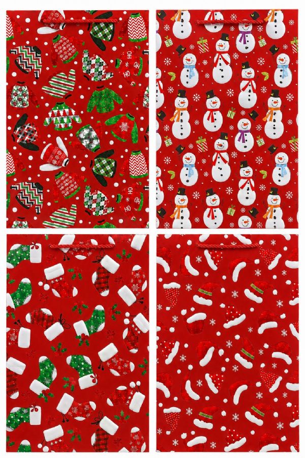 Photo of Ex Lge Merry Christmas Mix Gift Bag Pk12