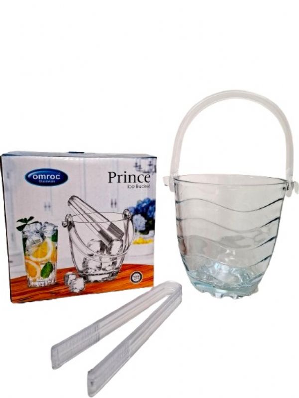 Photo of Prince Glass Ice Bucket With Tongs Pk12