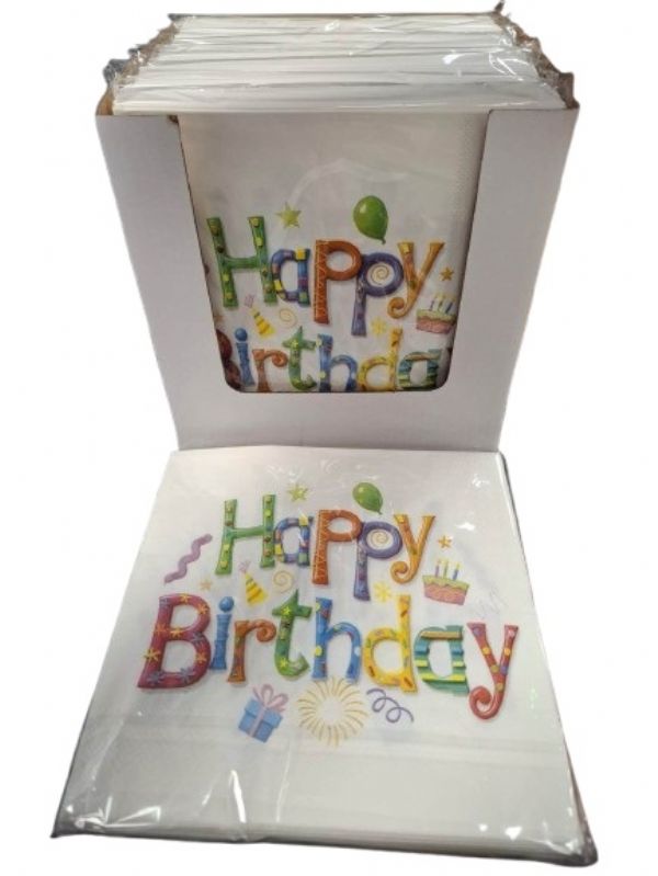 Photo of 3ply Napkins Happy Birthday  Pk10 D/box