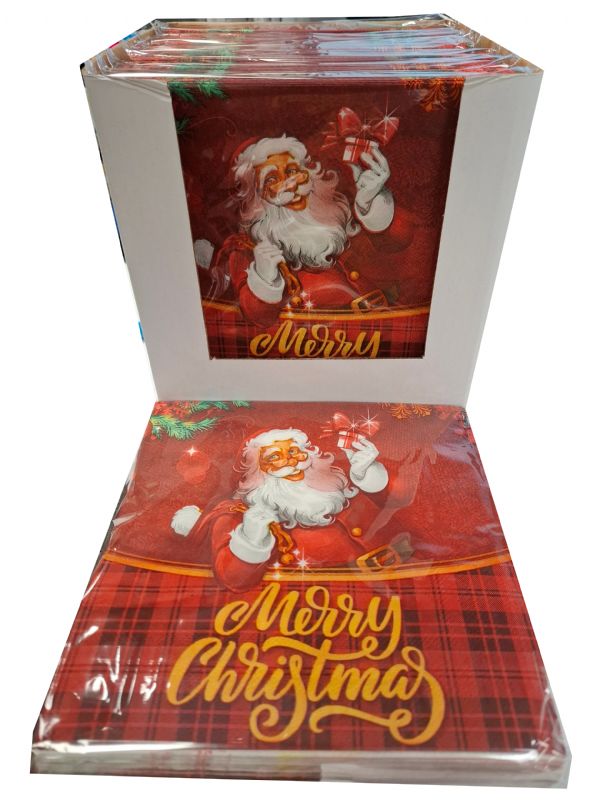 Photo of Santa 3ply Christmas Napkin D/bx Pk10