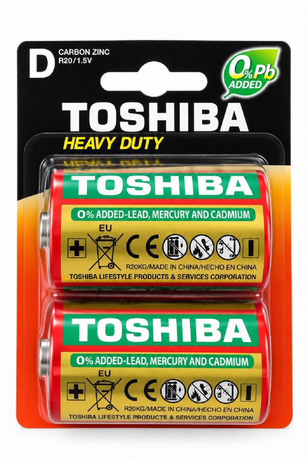 Photo of Red/black Toshiba D Zinc 2pk Batteries Pk10