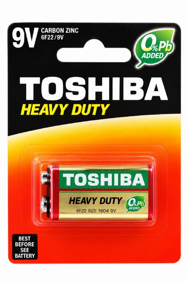 Photo of Red/black Toshiba 9v Zinc Battery Pk10