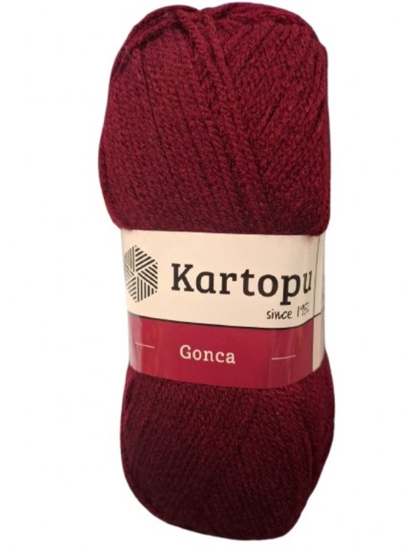 Photo of K110 Kartopu Dark Burgundy Double  Wool  Pk10