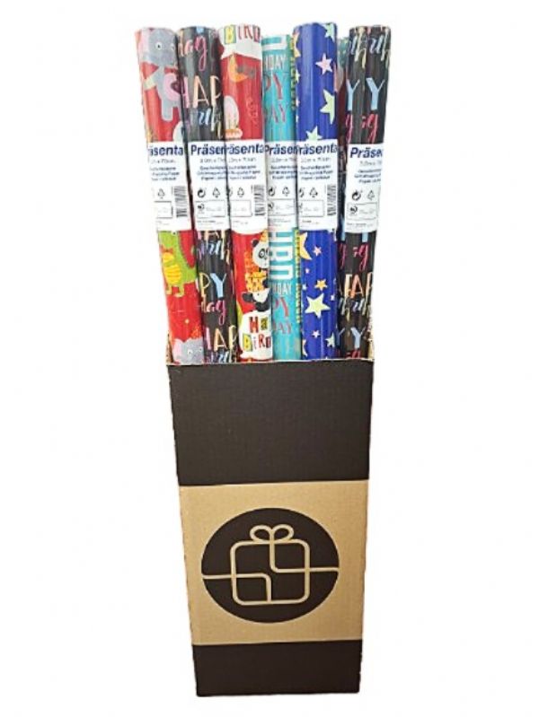 Photo of Birthday Wrapping Paper Boys 3m D/box Pk28