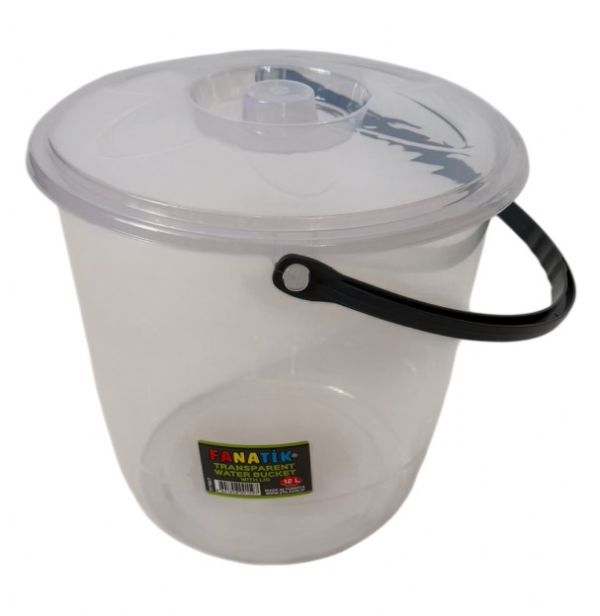 Photo of 12 Ltr  Clear Water Bucket W Lid Pk12
